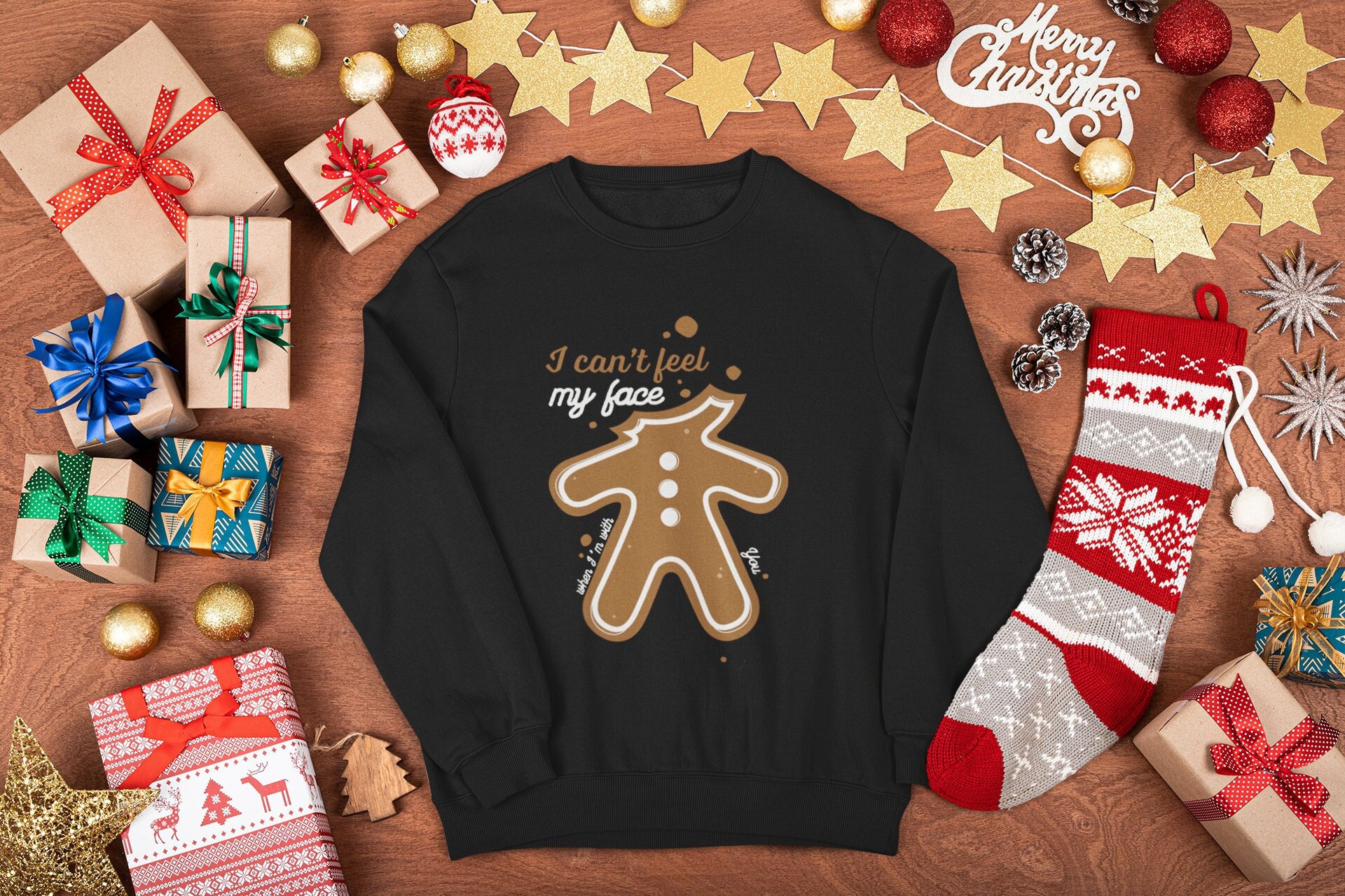 Gingerbread Man Ugly Christmas Crewneck Sweatshirt