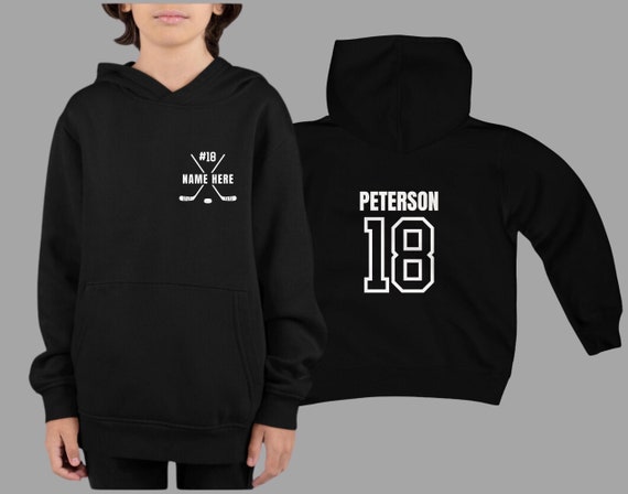 Youth Custom Hockey Hoodie with Your Name and Number, Personalized Hoodie for Hockey Player, Kids Hockey Hoodie, Hockey Gifts for Boys
