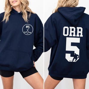 Personalisiertes Hockey Hoodie mit Name und Nummer, personalisierte Hockey Mom Hoodies, Sportbekleidung Navy