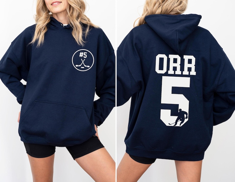 Personalisiertes Hockey Hoodie mit Name und Nummer, personalisierte Hockey Mom Hoodies, Sportbekleidung Navy