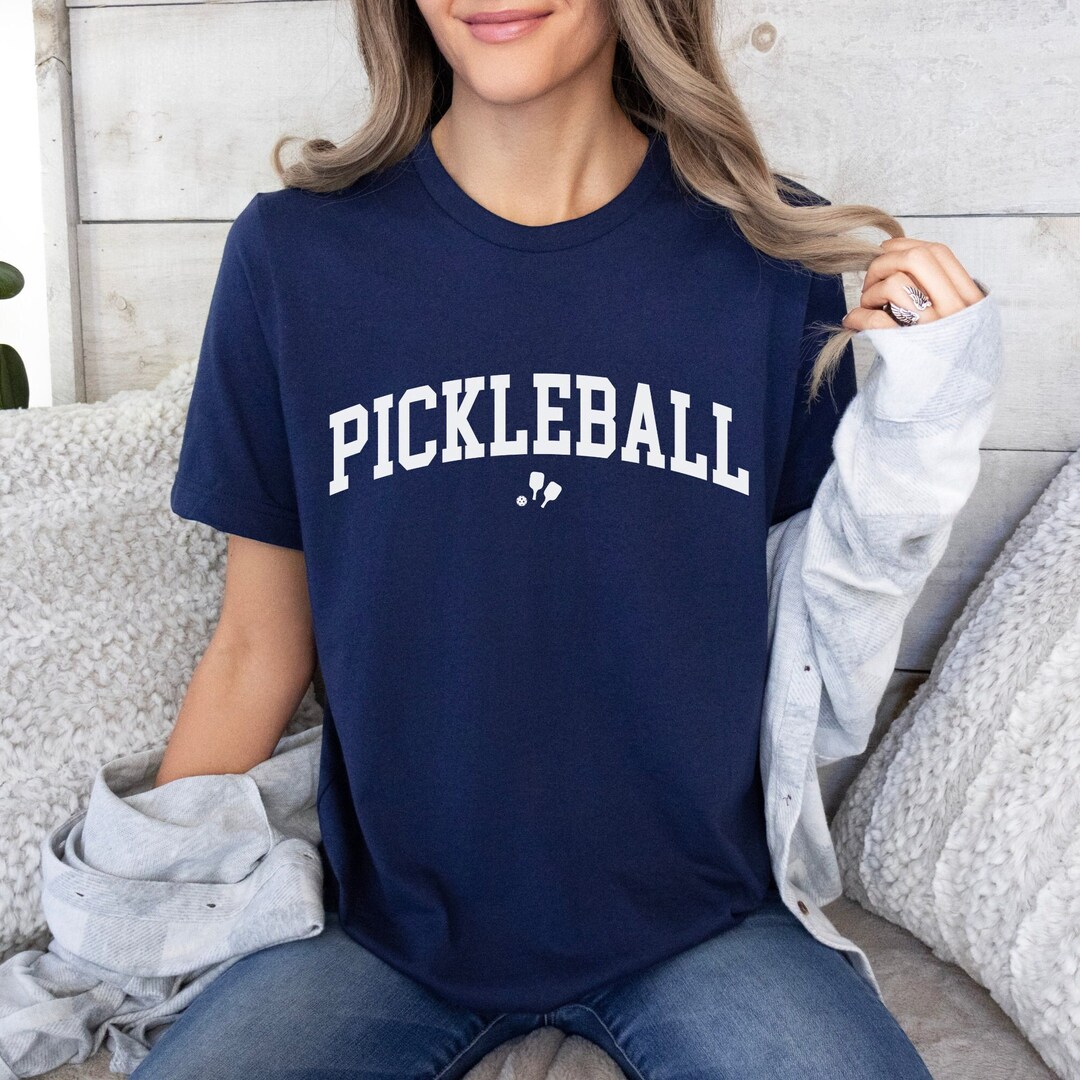 Pickleball T-shirt, Bold College Lettering and Paddle Design, Athletic ...
