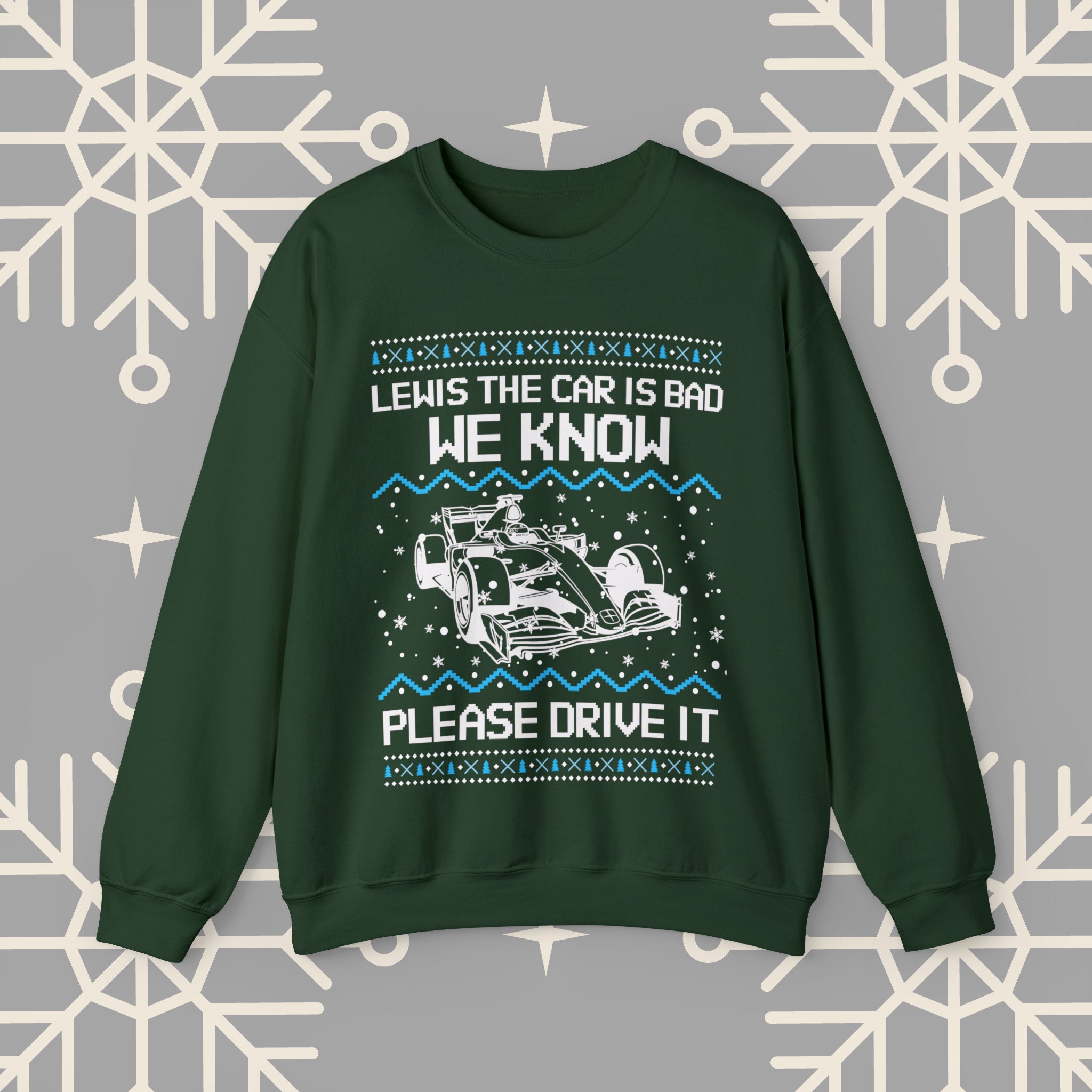 Sweat Enfant Formule 1 Thème Noël – Pull Gnome Rouge Et Bleu (Neuf)