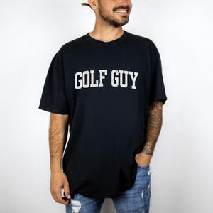 Golf Guy Comfort Colors T-Shirt, Golf Shirt for Men, Retro Distressed College Lettering, Golfing Apparel, Gift for Golfer
