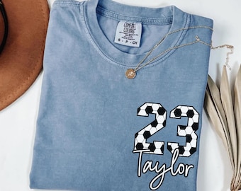 Camiseta de fútbol personalizada, camiseta de mamá futbolera con colores cómodos, camiseta personalizada para el día del partido