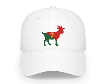 Gorra GOAT Ronaldo, gorra de fútbol número 7, gorra de Ronaldo, gorra de fútbol de Portugal, regalo para amantes del fútbol