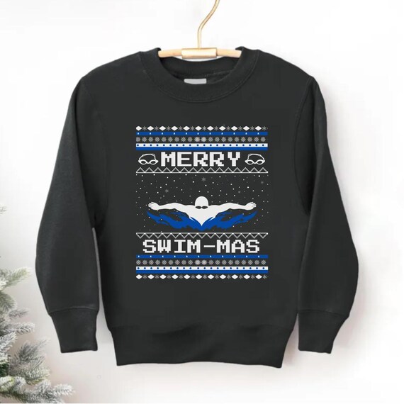 Suéter feo navideño Merry Swim-mas para jóvenes, sudadera navideña