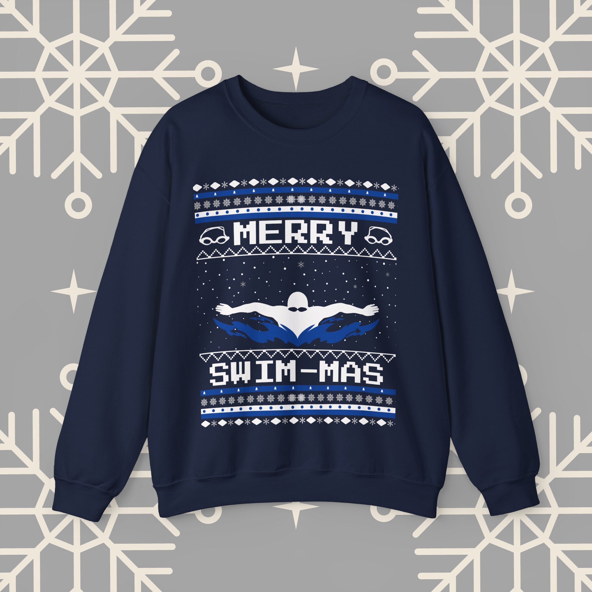 Swimming Ugly Christmas Sweater Swimming Ugly Christmas Sweater