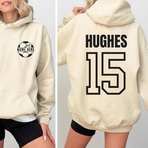 Custom Soccer Hoodie with Name and Number, Personalized Hoodie for Soccer Player, Soccer Mom Hoodie, Soccer Team Gifts