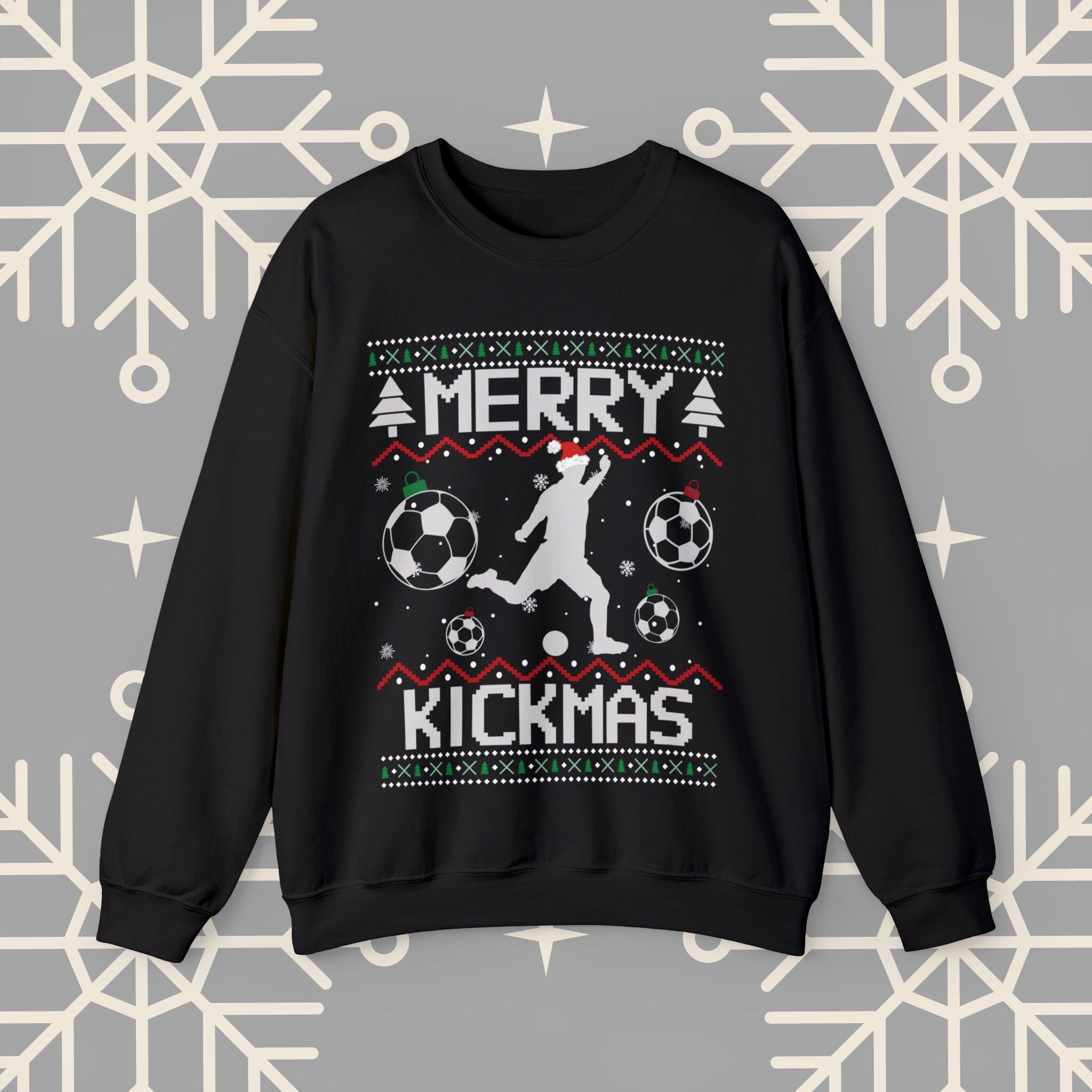 Merry Kickmas Ugly Christmas Sweater Funny Christmas Sweatshirt Soccer Sweatshirt Soccer Shirt Football Christmas Sweater Soccer Gifts Etsy