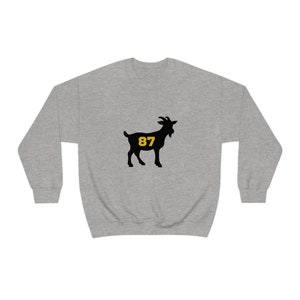 Crosby GOAT Sweatshirt, Pittsburgh Hockey Pullover, Nummer 87 Hockey Sweatshirt, Hockey Fan Geschenke. Sport Grey
