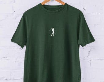 Golfer Kurzarm T-Shirt, Minimalistische Golfbekleidung, Unisex Golf Shirt, Geschenk für Golfer