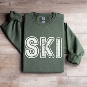 Rustic Ski Sweater, Vintage Ski Crewneck, Winter Sports Crewneck, Retro Ski Sweatshirt, Ski Gifts, Skiing Sweatshirt, Skier Clothing