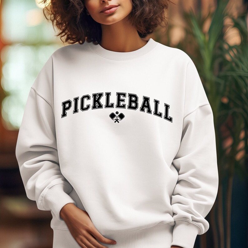 "It's A Good Day To Play Pickleball" Women's Sweatshirt - Graphic Pullover, Long Sleeve, Casual Loose Fit