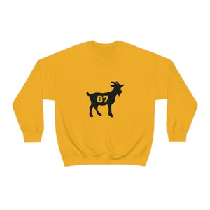 Crosby GOAT Sweatshirt, Pittsburgh Hockey Pullover, Nummer 87 Hockey Sweatshirt, Hockey Fan Geschenke. Gold