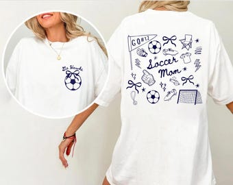 Custom Soccer Mom Shirt: Personalized Team Name and Number Soccer T-Shirt, Comfort Colors Tee