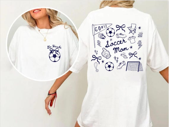Custom Soccer Mom Shirt: Personalized Team Name and Number Soccer T-Shirt, Comfort Colors Tee