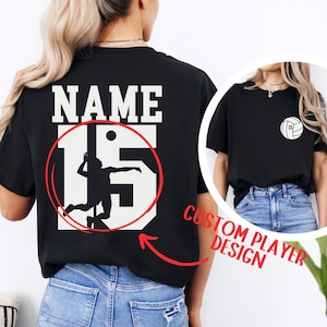 Custom Volleyball Shirt with Name and Number, Personalized Volleyball Player T-Shirt, Volleyball Mom Gift, Custom Sports Tee