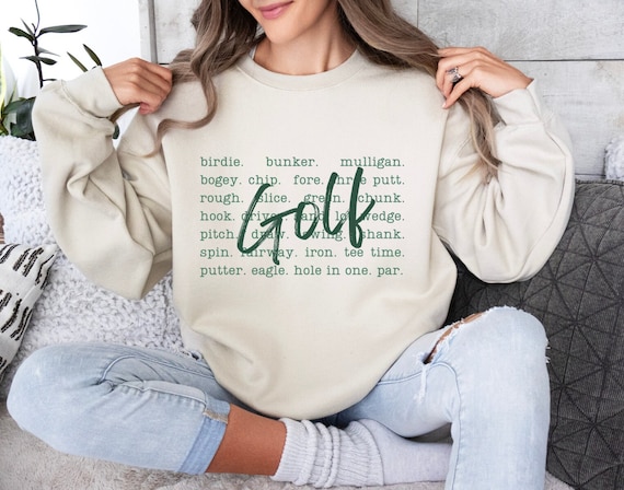 Golf Sweatshirt, Women's Golf Sweater, Golf Mom Pullover, Green