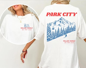 Custom Family Ski Trip T-Shirt, Matching Ski Vacation Shirts, Comfort Colors Skiing Outfit