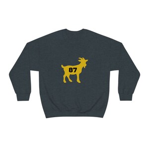 Crosby GOAT Sweatshirt, Pittsburgh Hockey Pullover, Nummer 87 Hockey Sweatshirt, Hockey Fan Geschenke. Dark Heather