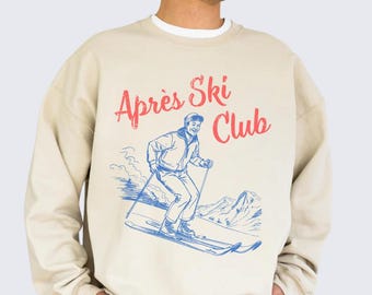 Sudadera Après Ski Club para hombre, suéter de esquí de invierno de estilo vintage, jersey con gráfico retro