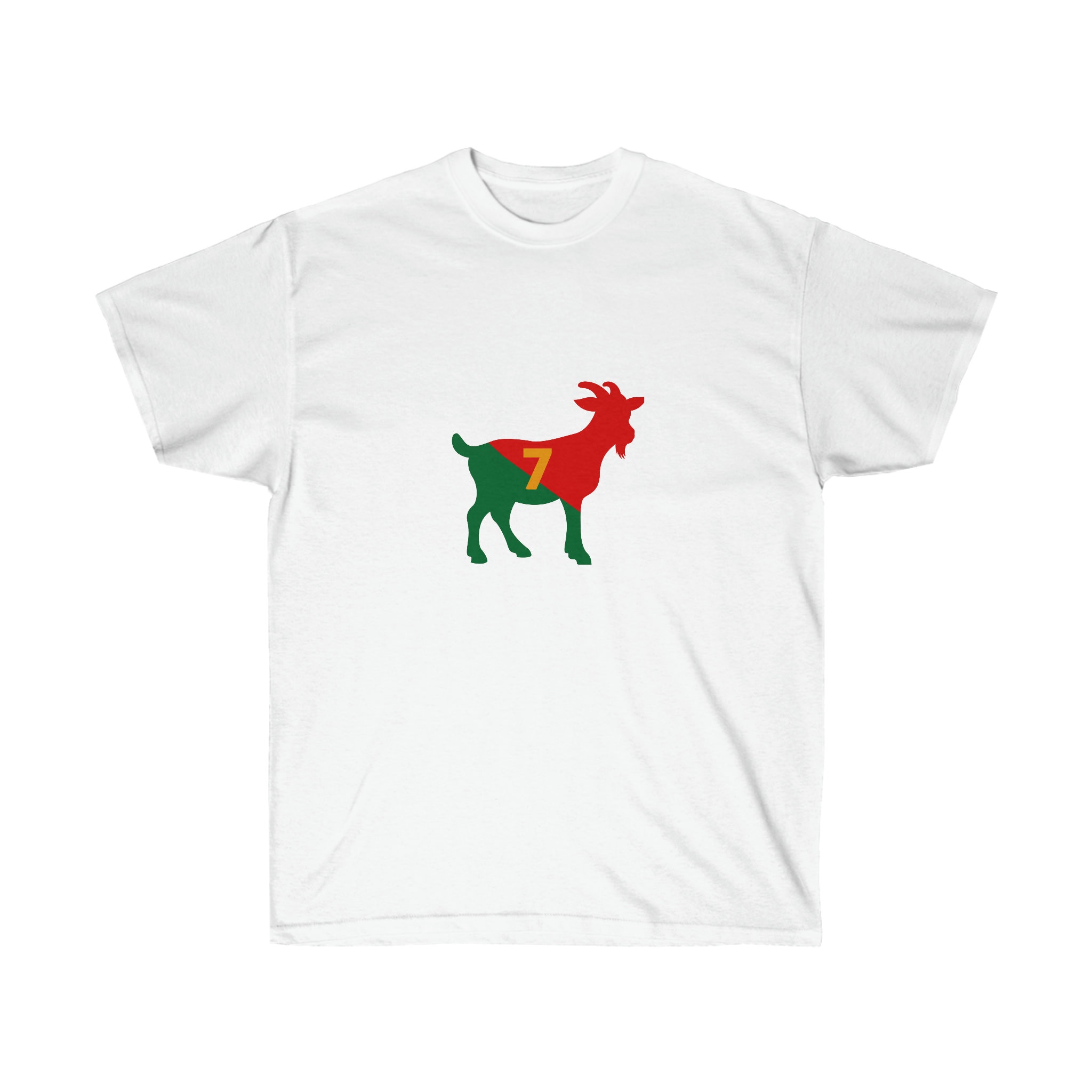 GOAT Cristiano Ronaldo Shirt in Portugal Football Colors. FIFA World