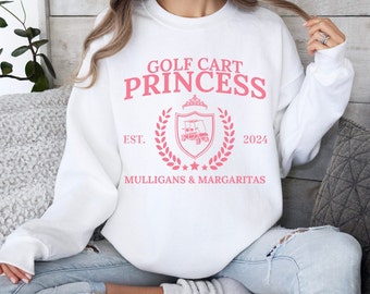 Golf Cart Princess Crewneck Sweatshirt, lustiges Frauen Golf Outfit für Frau, Pink Golfer Kleidung, Cart Girl Pullover, Geschenk für Sie