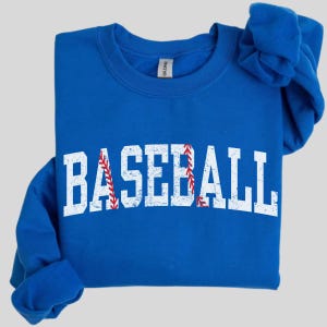 Distressed Baseball Sweatshirt, Baseball Mom Sweater, Game Day Baseball Shirt, Vintage Sports Crewneck, Baseball Player Gifts