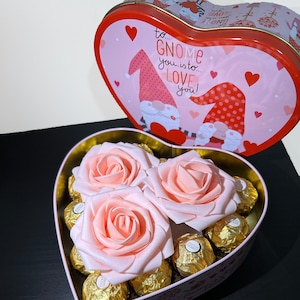 Flowers and Chocolate Gift - Valentine Gift - Gift for Her - Chocolate and Wine - Chocolate and Roses Gift