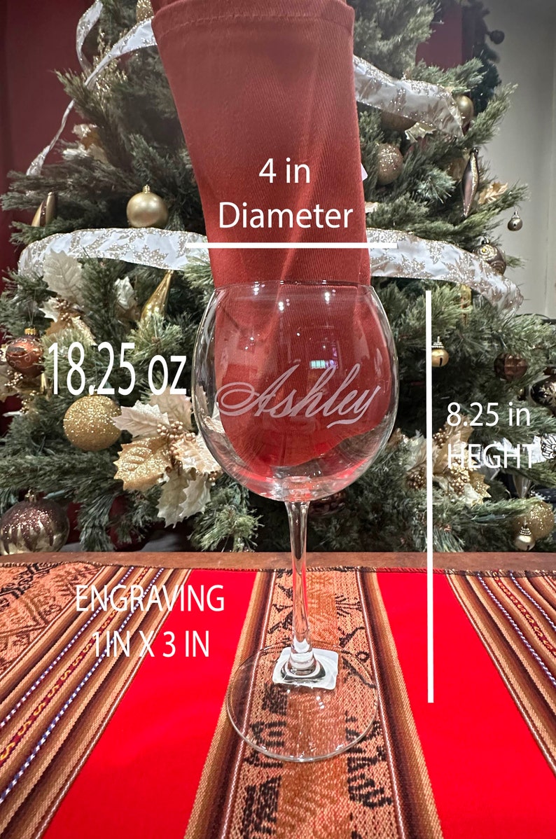 Engraved Glass Etched Wine Glasses Personalized Wine Glass Custom Wine