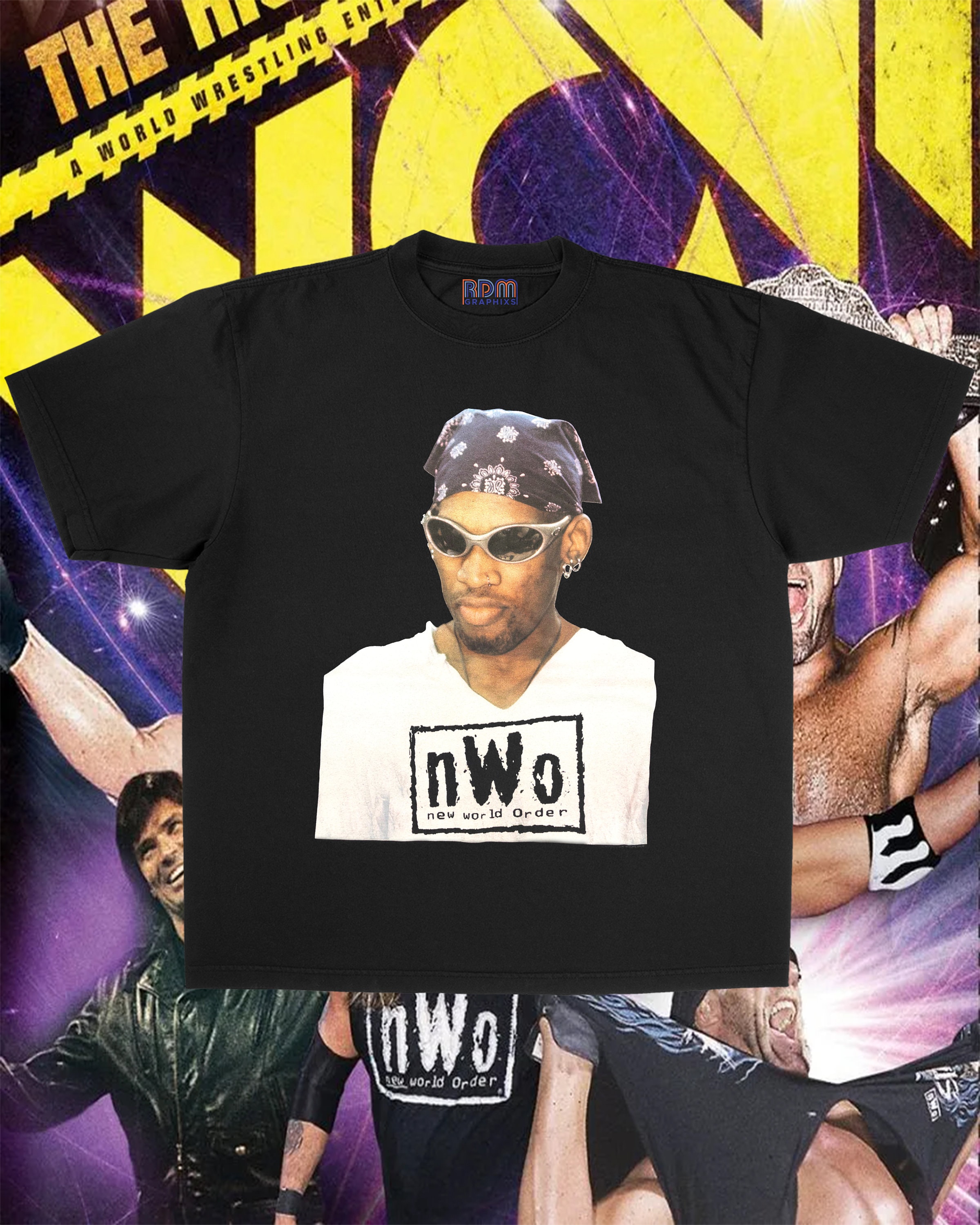Grail* WCW Wrestling Sting Lex Luger Steiner Bros Vintage Men's T-Shirt  1991