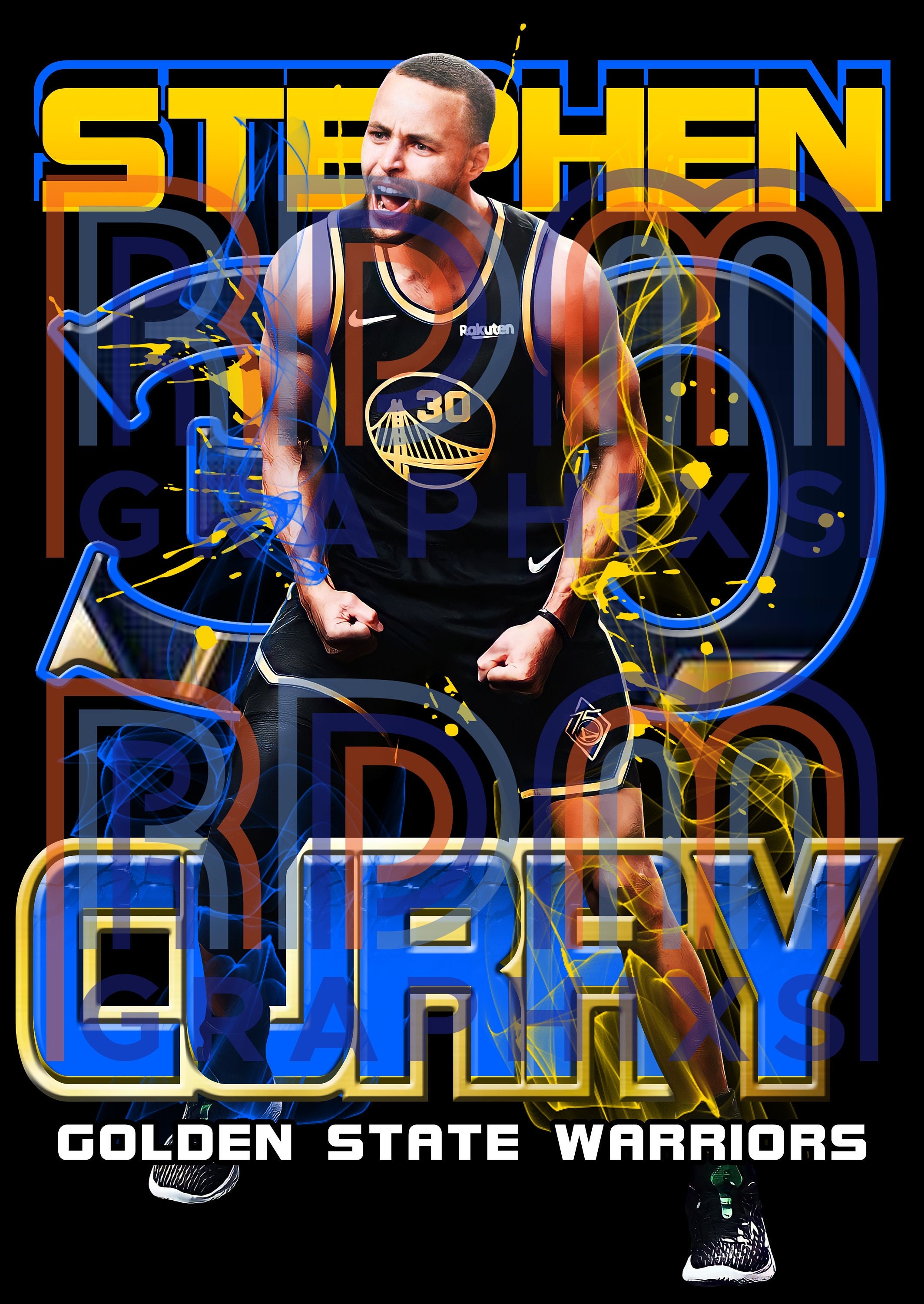  Steph Curry Night Night Poster Basketball Posters