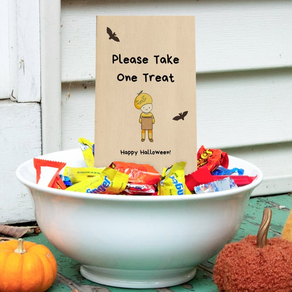Editable Please Take One Sign,Take One Treat, For Office, For Schools, For Halloween, Canva Template, Easy Download