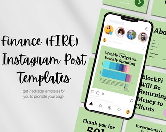 Bearbeitbare Instagram Post Finanzielle Unabhängigkeit Retire Early (FIRE) Canva Vorlagen für Grafiken, Diagramme und Texte