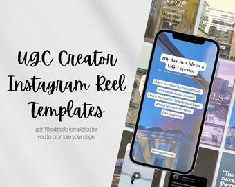 UGC Creator Instagram Reel und Tiktok Templates | Content-Creator-Rollen | Reel Video Template bearbeitbar in Canva