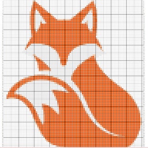 Fox Cross Stitch Pattern PDF Instant Digital Download Sewing Embroidery counted cross stitch fox nature animal forest woodland easy