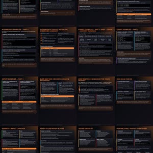 Puede incluir: Una hoja de referencia técnica de tema oscuro titulada A02 Cryptographic Failures, con secciones organizadas sobre reconocimiento, metodología y ejemplos de expertos. El diseño utiliza texto naranja y blanco sobre un fondo negro.
