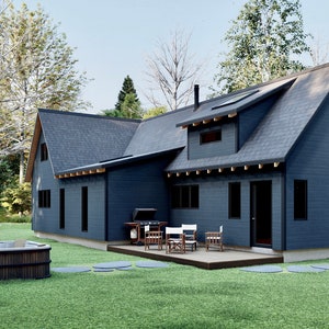 1284 SF Family Cabin Home Summerhouse - Architecturale huisplannen