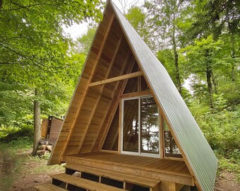 Easy to Build A-Frame Cabin 108 sq ft - instant download cabin Plans