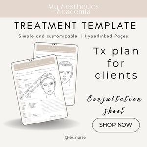 Documentatie voor esthetische verpleegsters, sjabloon voor verpleegstersinjectoren, sjabloon voor Botox en filler,