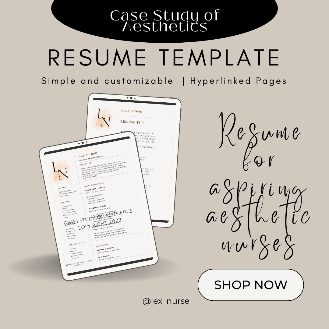 Aesthetic Nurse Resume, Nurse Resume Template, Nurse Injector Resume ...