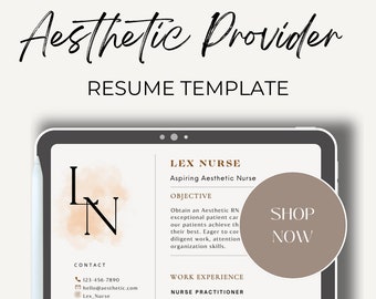 Aesthetic nurse resume, Nurse resume template, Nurse injector resume, NP injector resume
