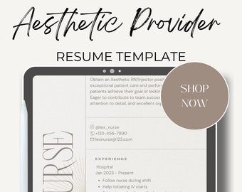 Aesthetic Nurse Inject Resume Template. Minimalist template, Nurse template