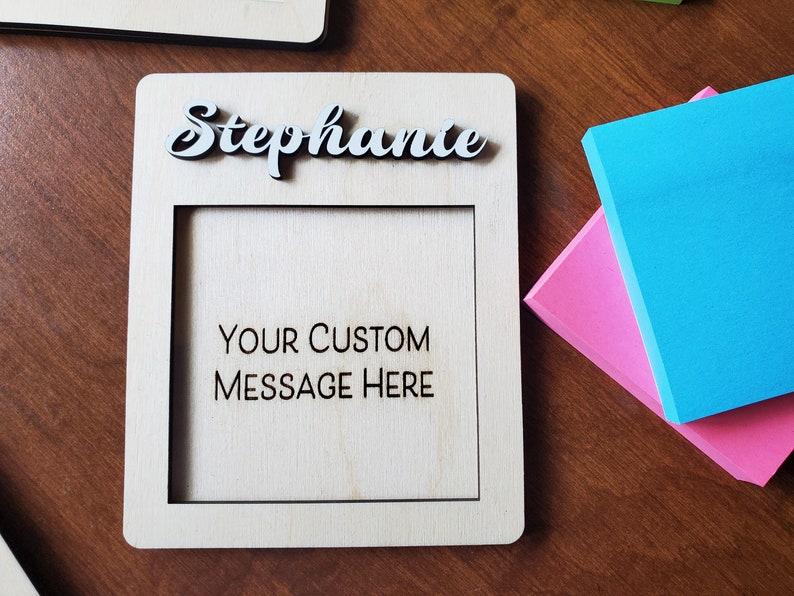 Personalized Sticky Note Pad Holder, Teacher Appreciation Gift, End of School Year Teacher Gift, Custom Teacher Gifts, Desk Accessories image 6