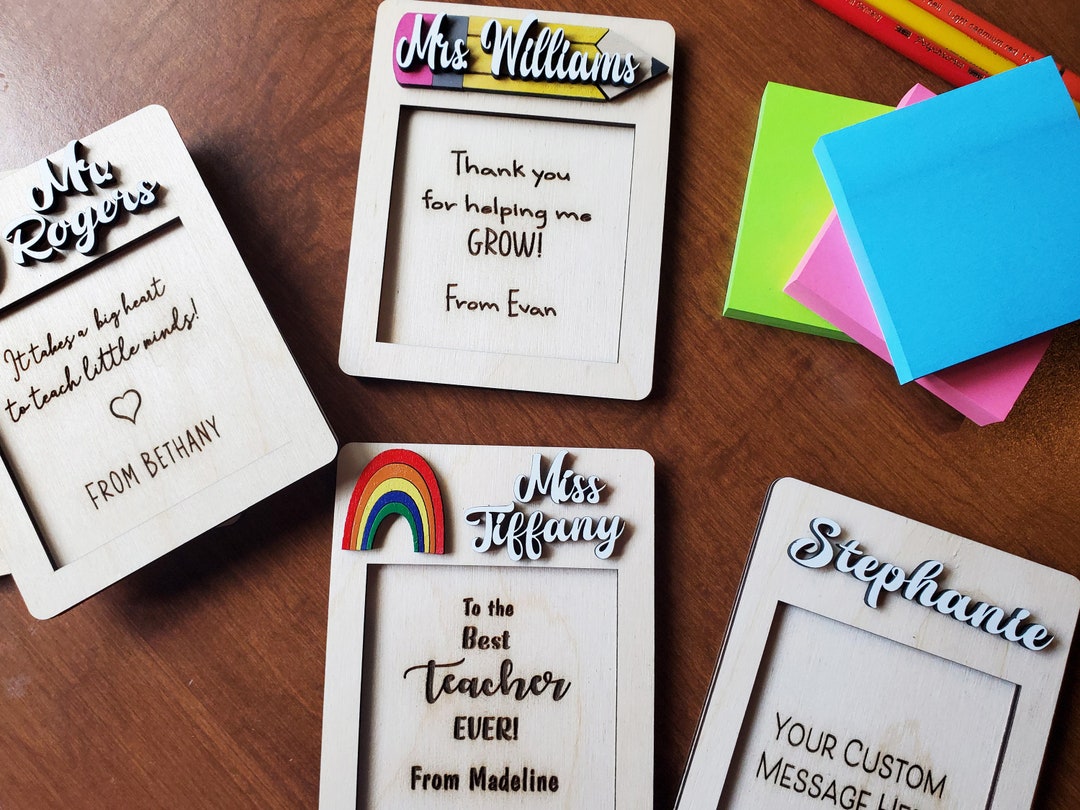 Personalized Sticky Note Pad Holder, Teacher Appreciation Gift, End of ...