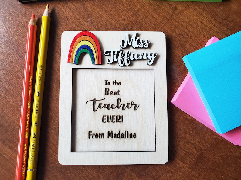 Personalized Sticky Note Pad Holder, Teacher Appreciation Gift, End of School Year Teacher Gift, Custom Teacher Gifts, Desk Accessories image 5