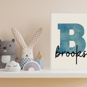 Name & Initial Nursery Wall Art, Name Poster, Baby Name Art
