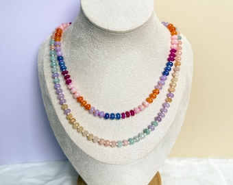 Candy Bead Jade Gemstone Necklace | Beadead Gemstone Necklace | Jade Necklace | Jade Gemstone Necklace