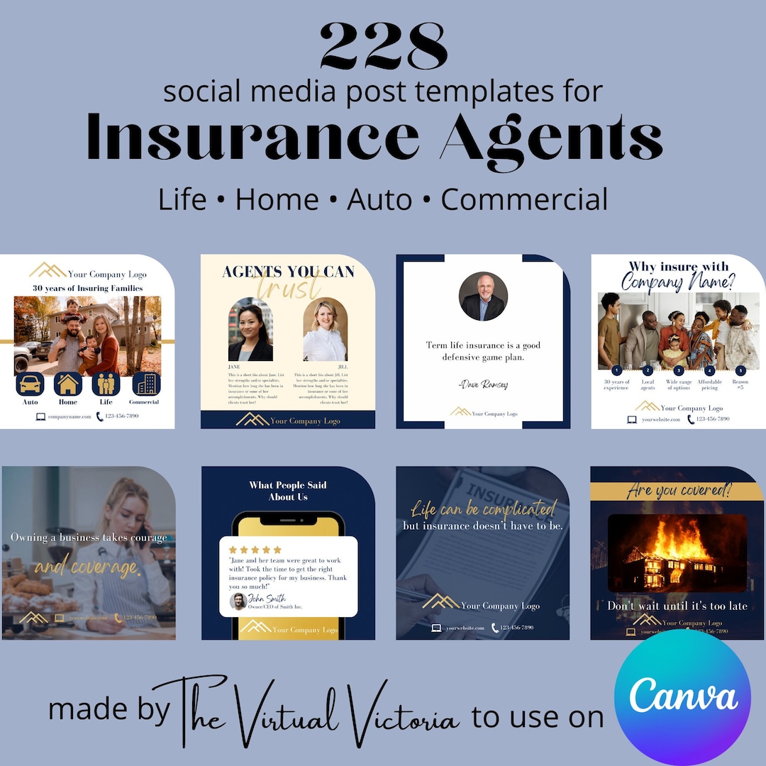 Social Media Marketing for Insurance Broker 228 Editable Templates
