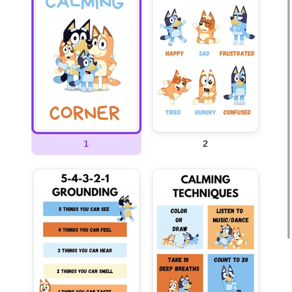 Bluey Calm Corner PDF